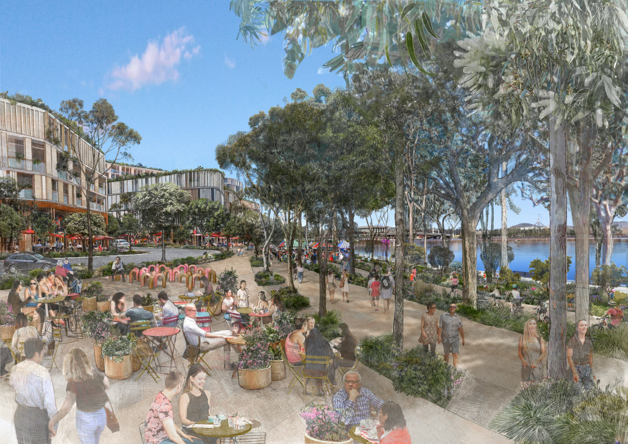 An artists impression of the new Acton Waterfront neighbourhood
