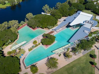 Lagoons and beach-style entry. Riverway Lagoons, Townsville
